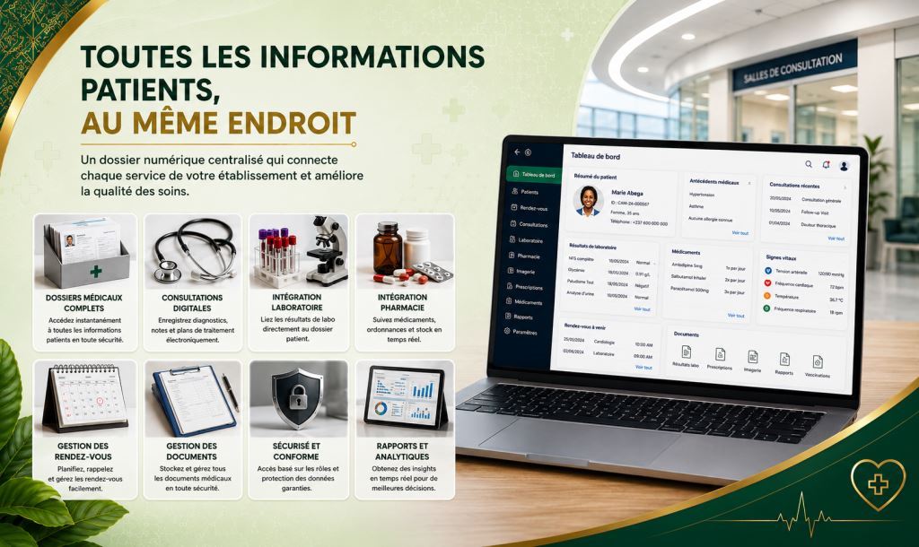 Logiciel Dossier Patient Informatisé au Cameroun