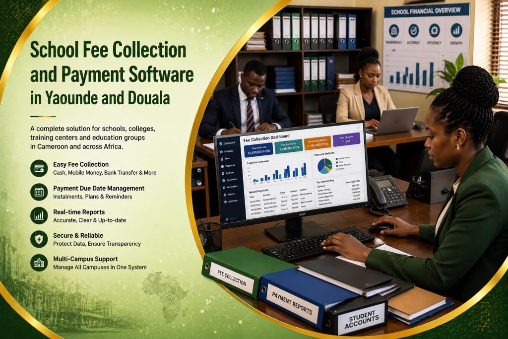 African-staff-using-school-fee-collection-software-Yaounde-Douala-with-Prosoft-Africa-support.