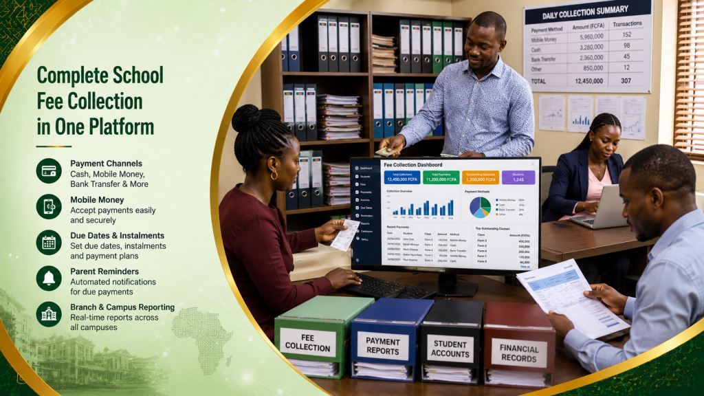 African-staff-using-school-fee-collection-software-Yaounde-Douala-with-Prosoft-Africa-support.
