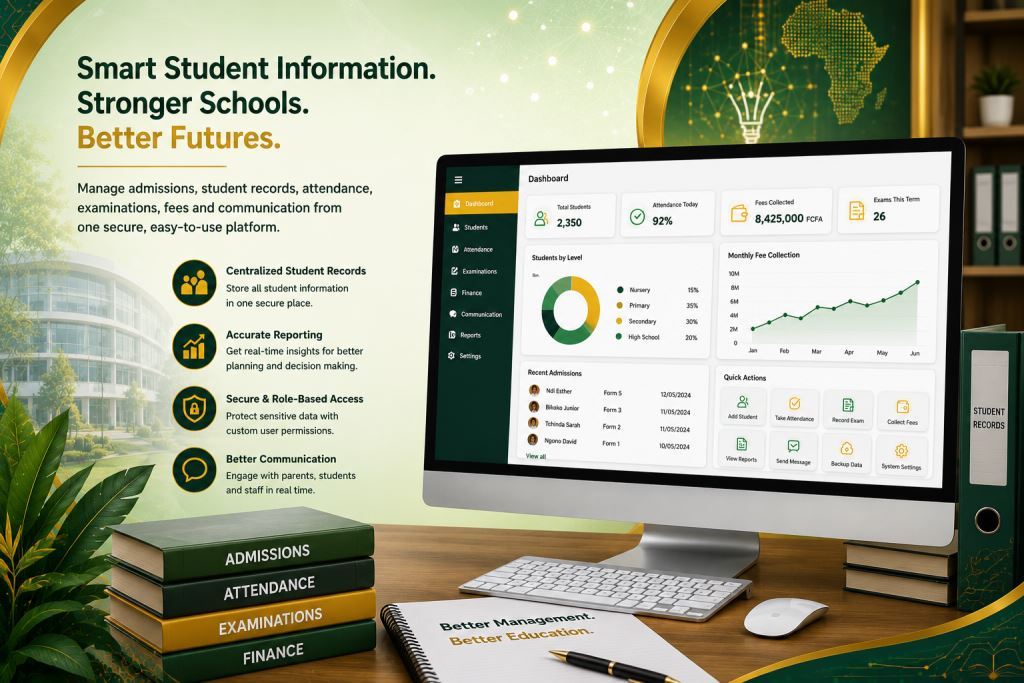 African staff using student information system Cameroon with Prosoft Africa support.