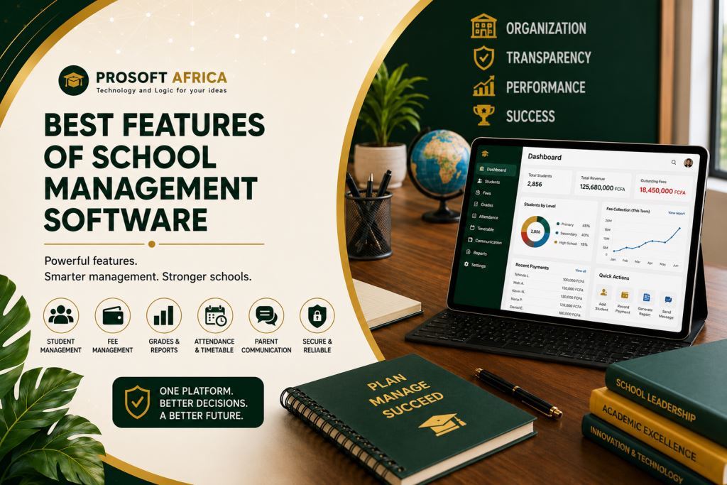 School management software dashboard for schools in Cameroon and Africa