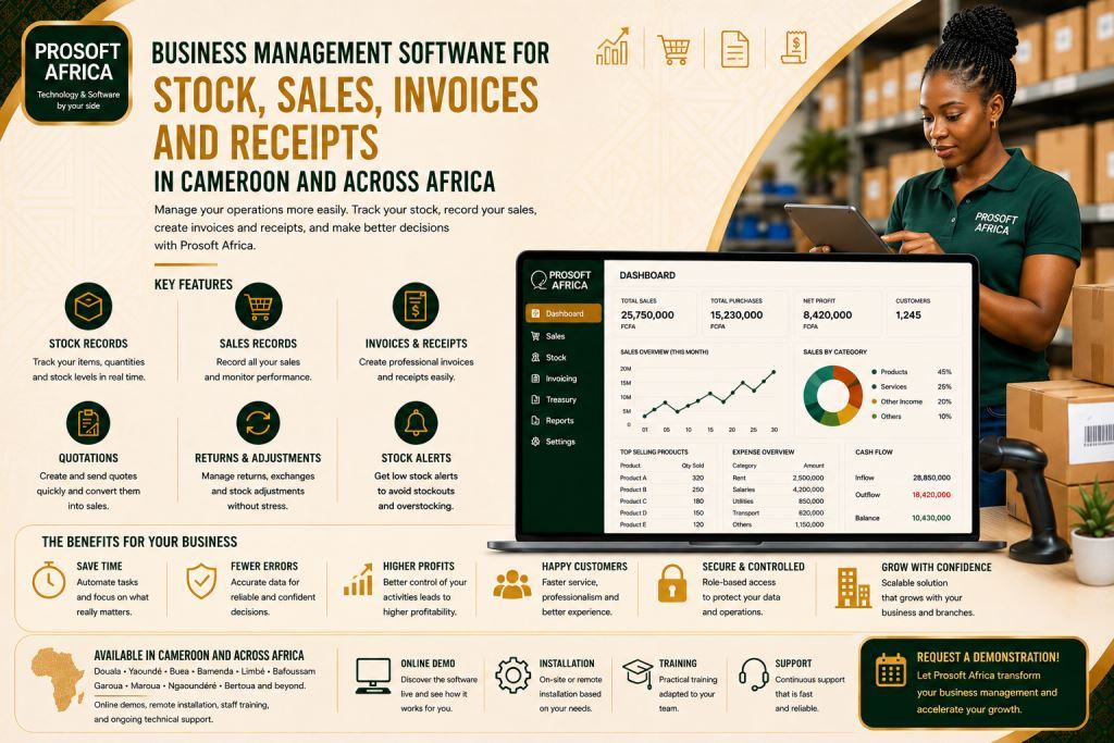 business software for stock sales and invoices with Prosoft Africa support.1
