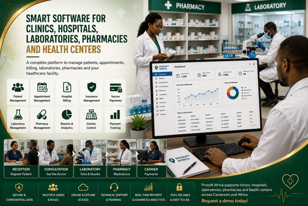 hospital pharmacy and laboratory software with Prosoft Africa support.2
