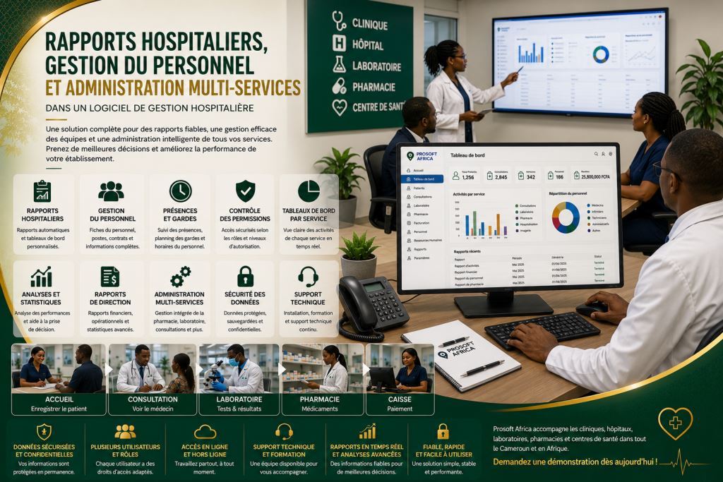 logiciel de rapports hospitaliers et gestion du personnel avec l’assistance de Prosoft Africa