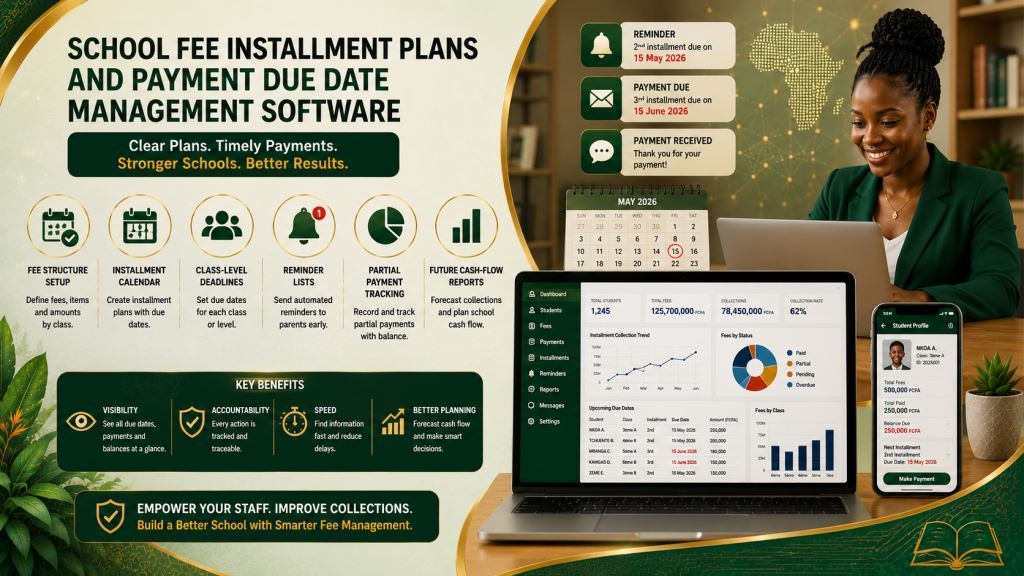 school payment due date management software with Prosoft Africa software in Cameroon and Africa