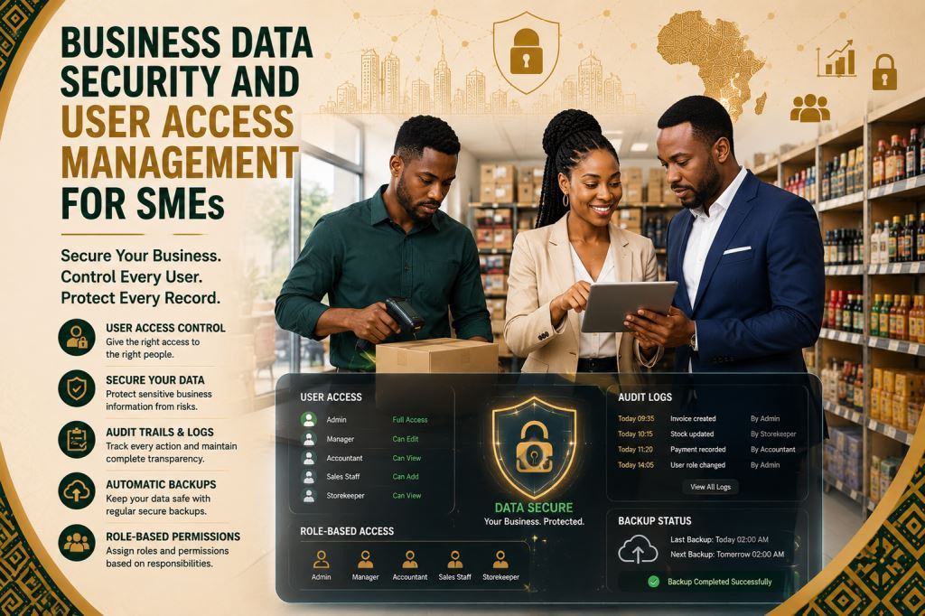 African staff using business data security software SMEs