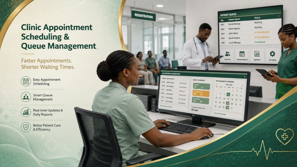 African-staff-using-clinic-appointment-scheduling-software-Cameroon