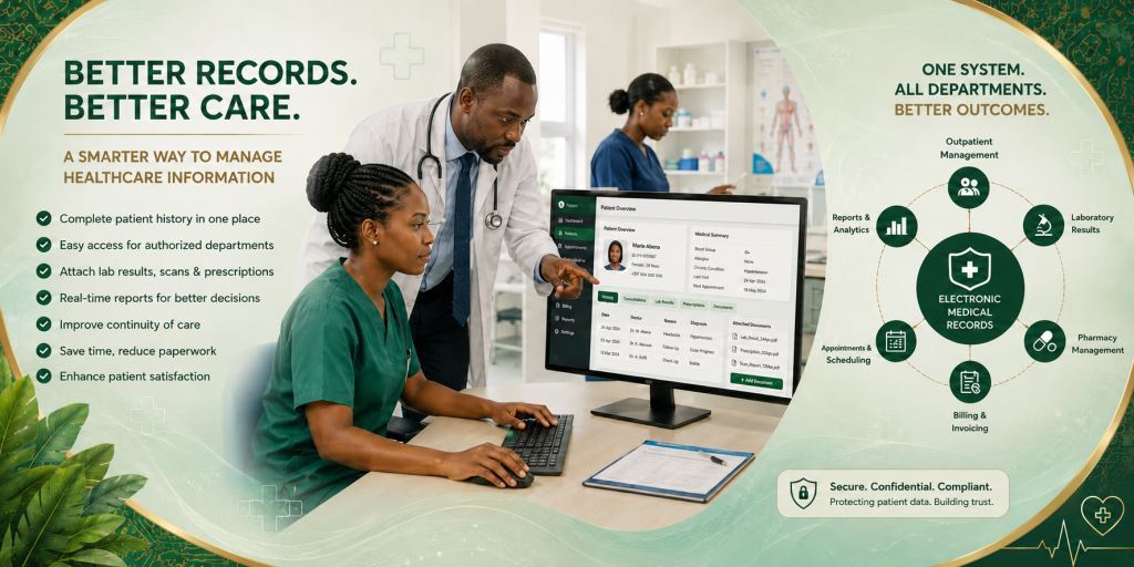 African staff using electronic medical records Africa 