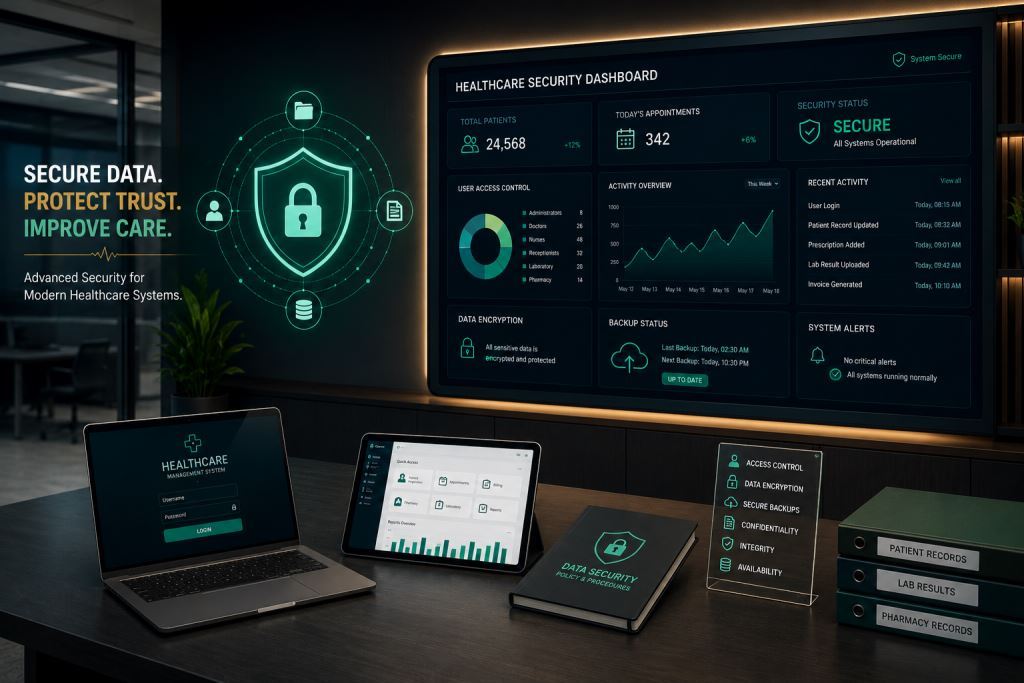 African staff using hospital data security Cameroon