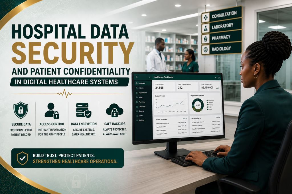 African staff using hospital data security Cameroon