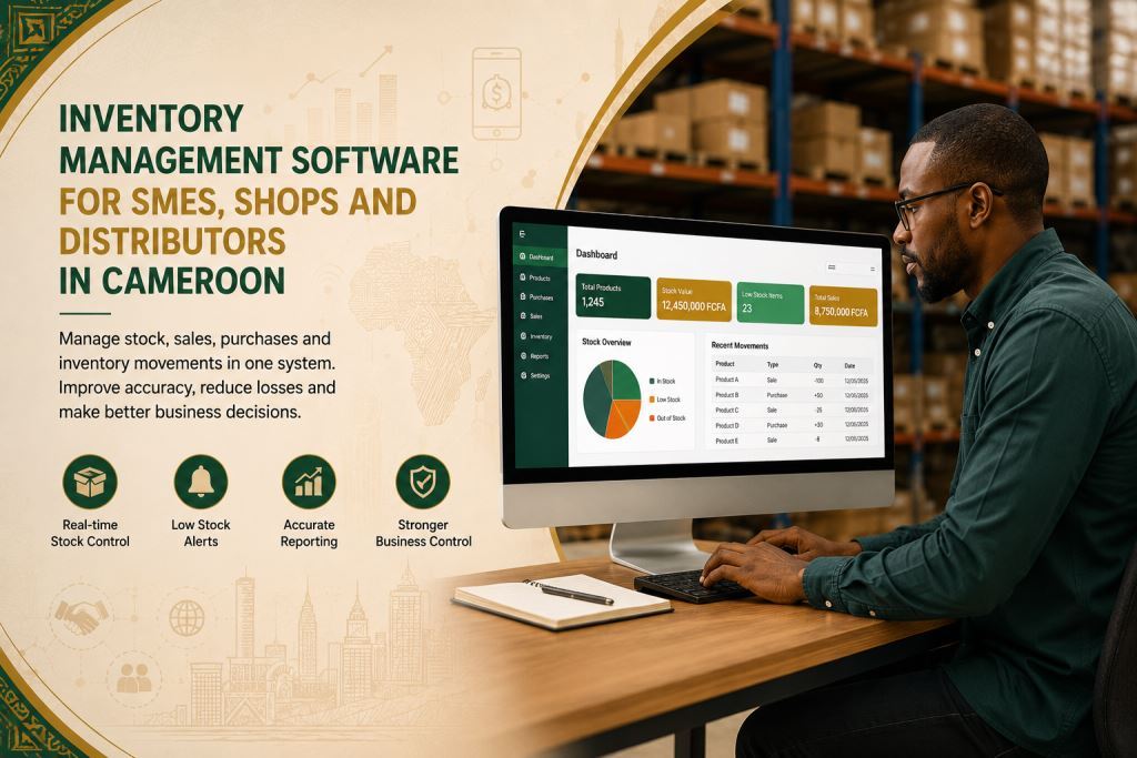 African staff using inventory management software Cameroon SMEs 