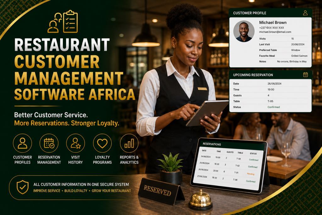 African staff using restaurant customer management software Africa