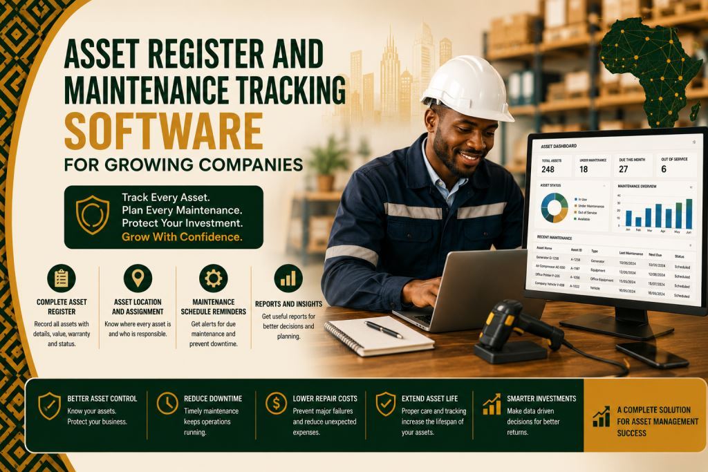 Asset Register Maintenance Tracking Software for African Businesses