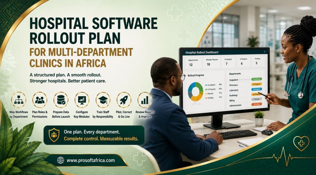 Hospital Software Rollout Plan for Multi-Department Clinics in Africa