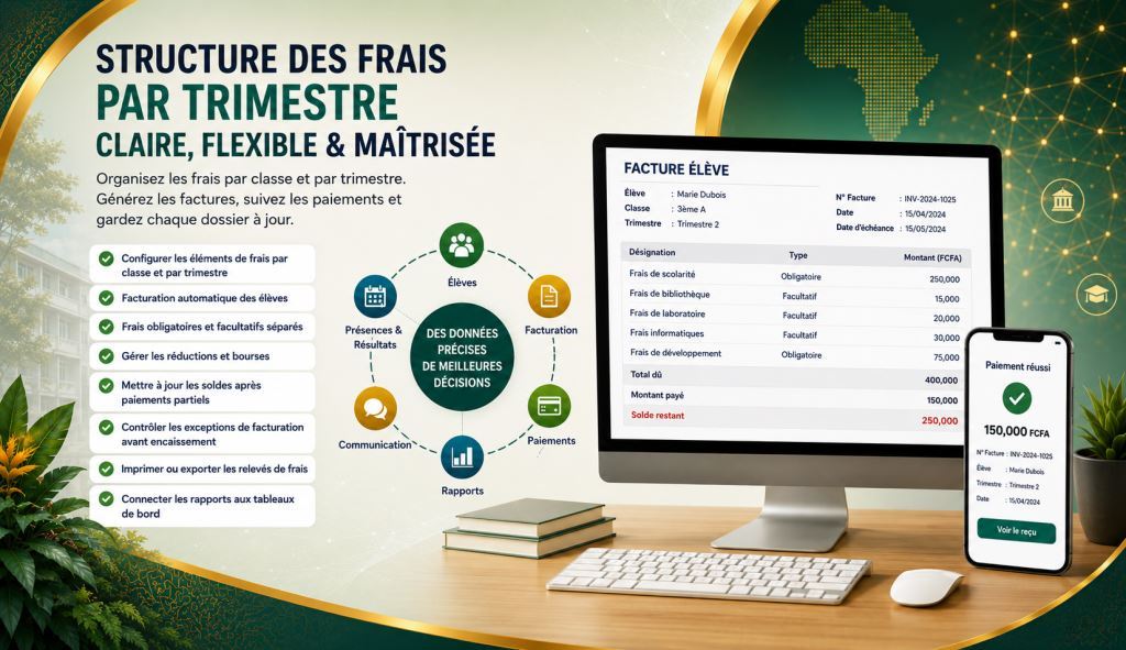 Logiciel de facturation scolaire automatique et structure des frais par trimestre 2