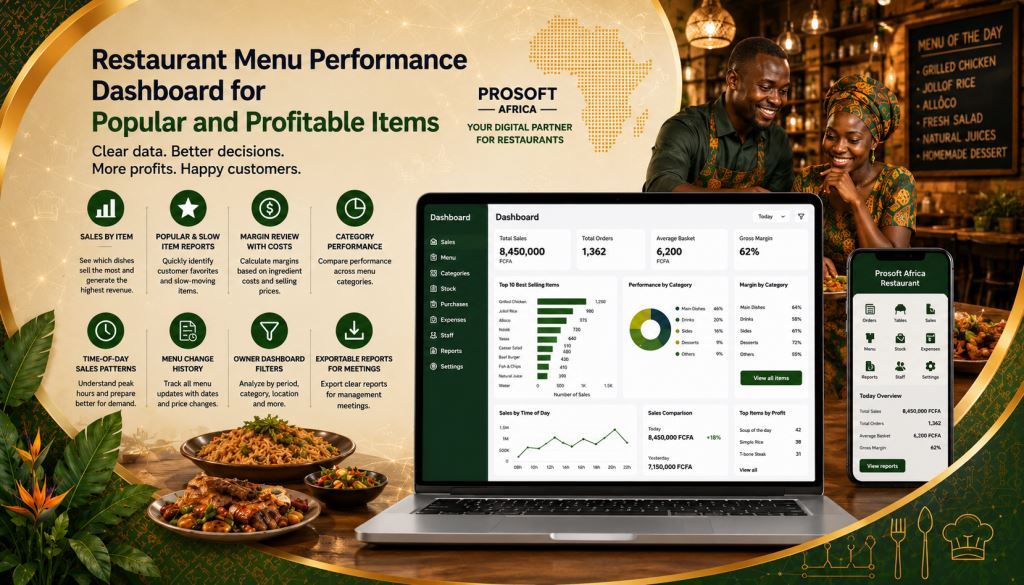 Restaurant Menu Performance Dashboard for Popular and Profitable Items