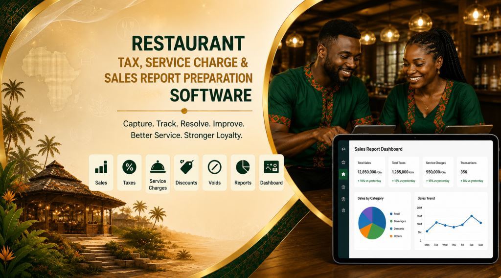 Restaurant Tax, Service Charge and Sales Report Preparation Software