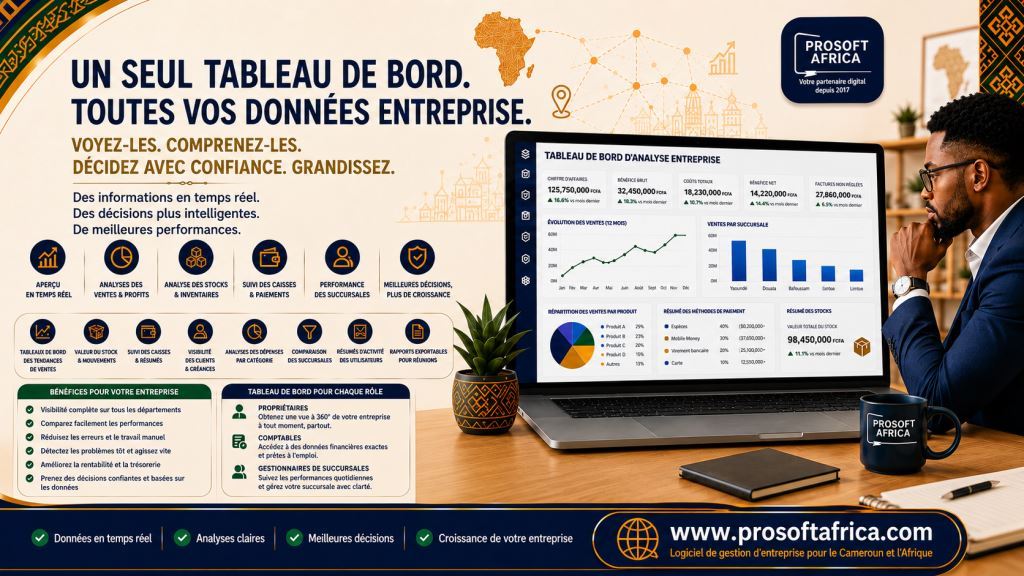 Tableau de bord analytique entreprise pour dirigeants, comptables et chefs d agence 2