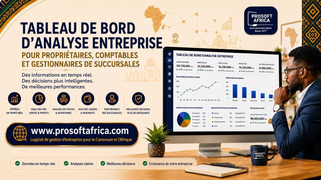 Tableau de bord analytique entreprise pour dirigeants, comptables et chefs d agence