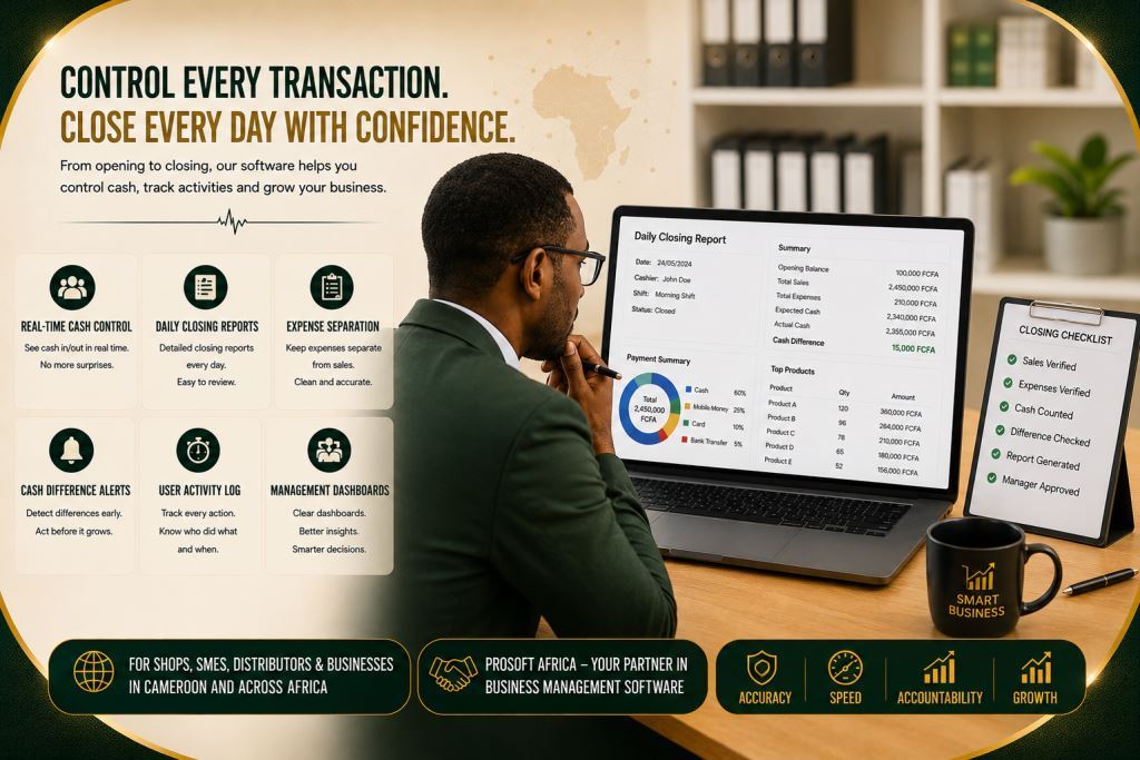business cashier control software SMEs with Prosoft Africa software in Cameroon and Africa2