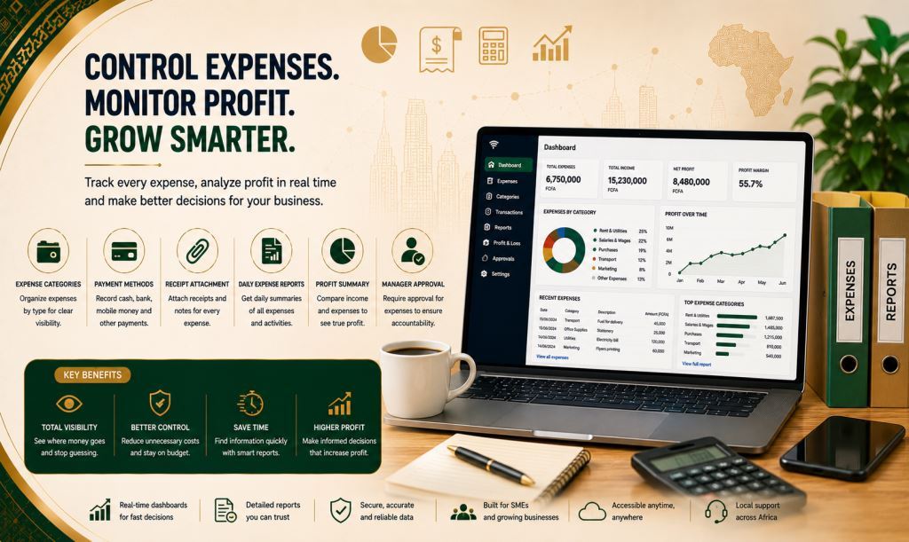 business expense category profit software SMEs with Prosoft Africa software in Cameroon and Africa
