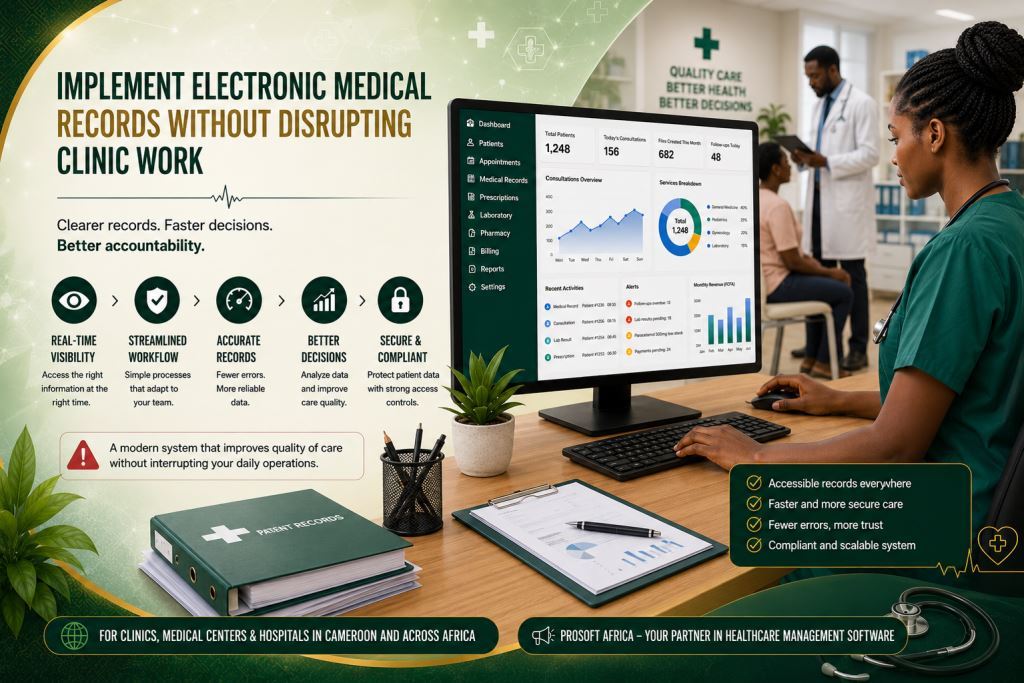 electronic medical records implementation Africa with Prosoft Africa software in Cameroon and Africa