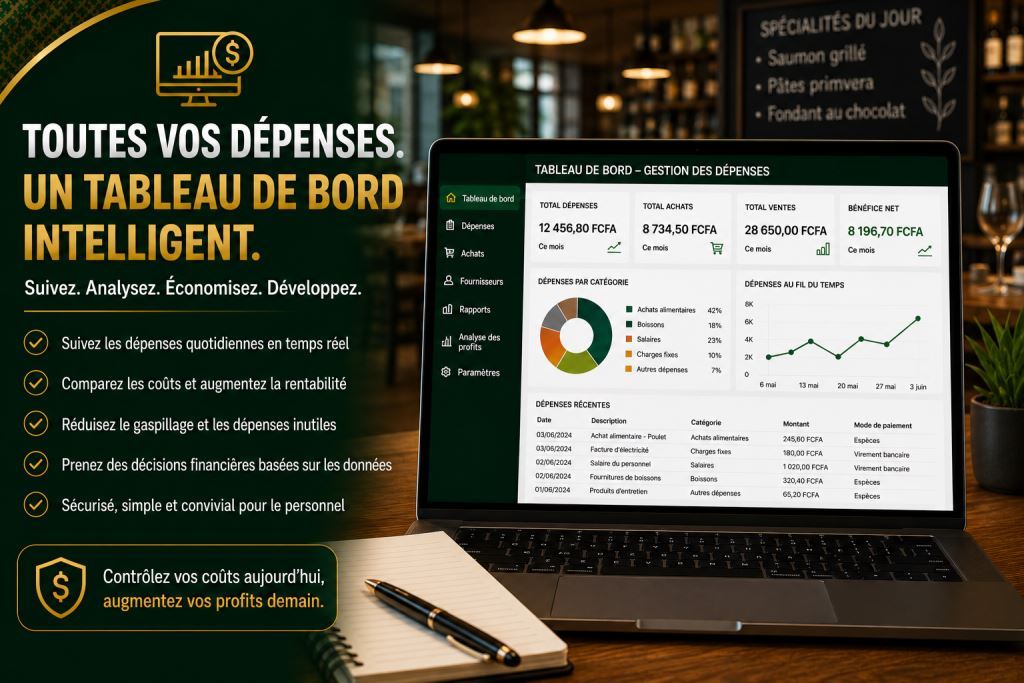 logiciel de suivi des dépenses restaurant Cameroun