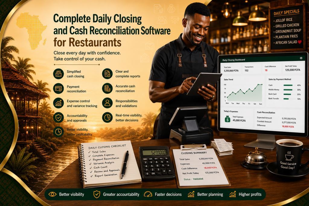 restaurant daily closing software Cameroon with Prosoft Africa software in Cameroon and Africa1