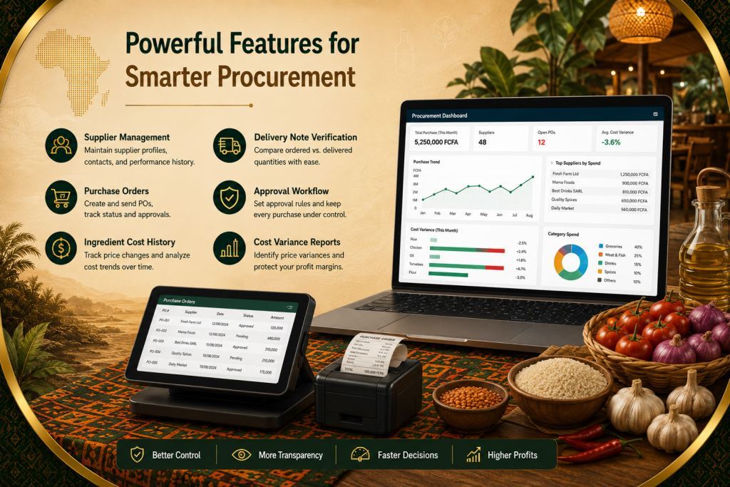 restaurant supplier cost tracking software Africa with Prosoft Africa software in Cameroon and Africa2
