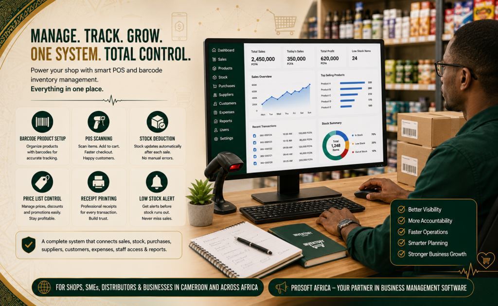 retail POS barcode inventory software Cameroon with Prosoft Africa software in Cameroon and Africa2